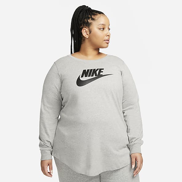 Nike grey long sleeve women's deals